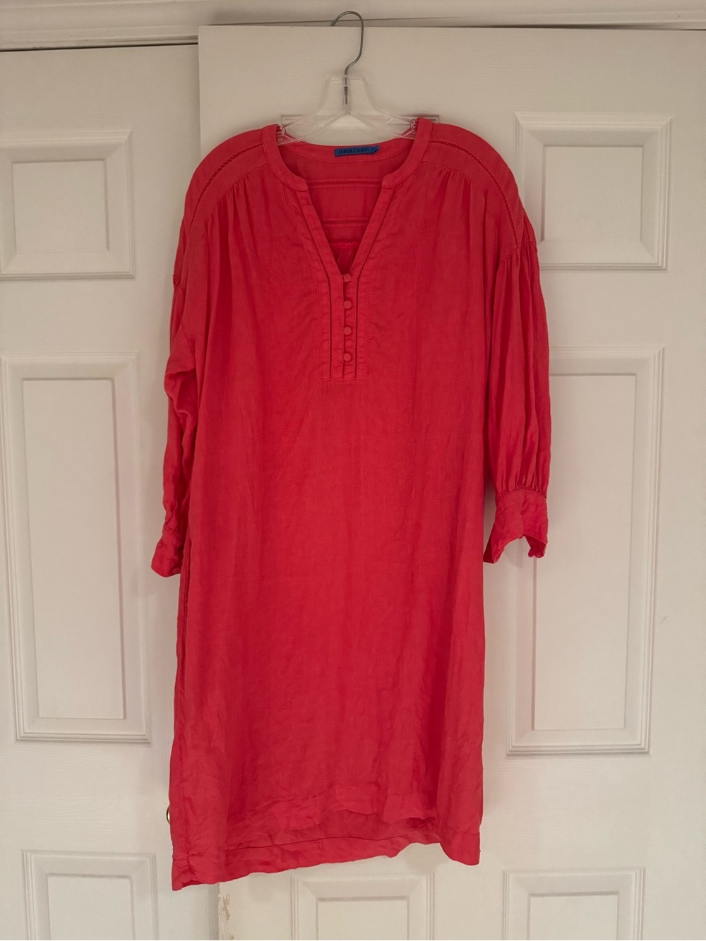 J. McLaughlin Coral-Red Linen Dress